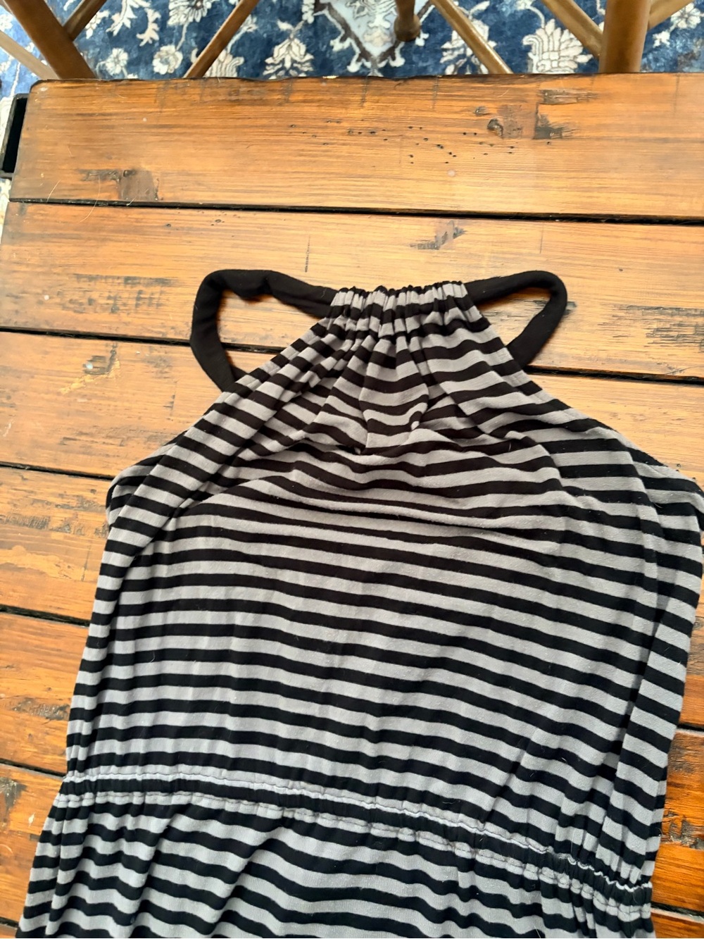 Caslon Black and Gray Striped Maxi Dress